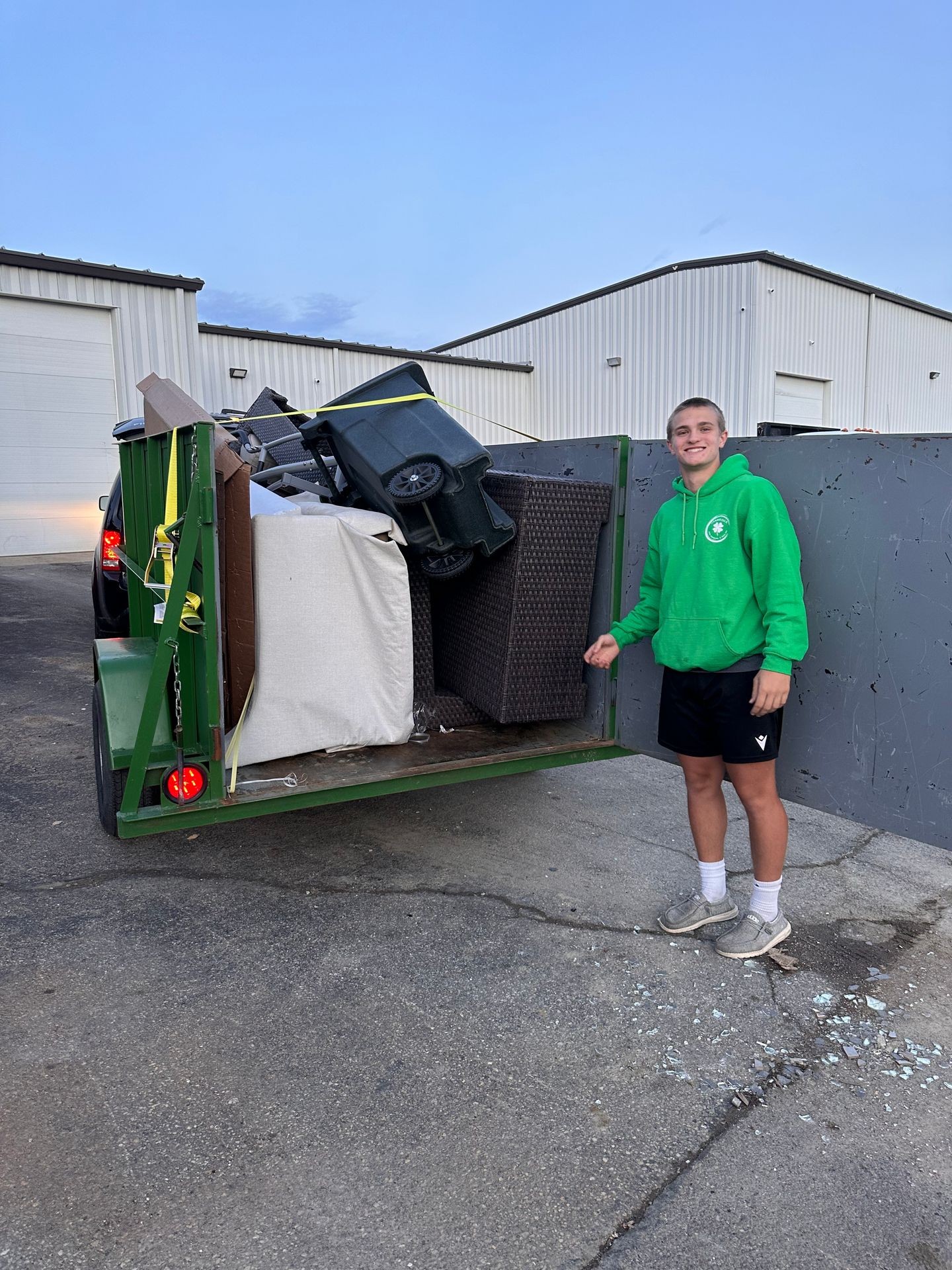 Shamrock Junk Removal trailer full of junk